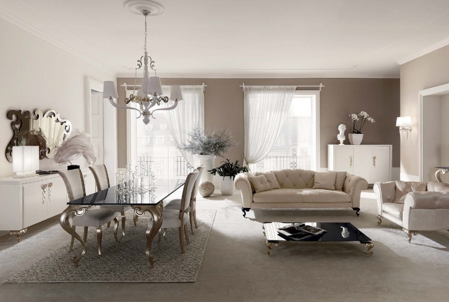 Гостиная в цвете шампань фото