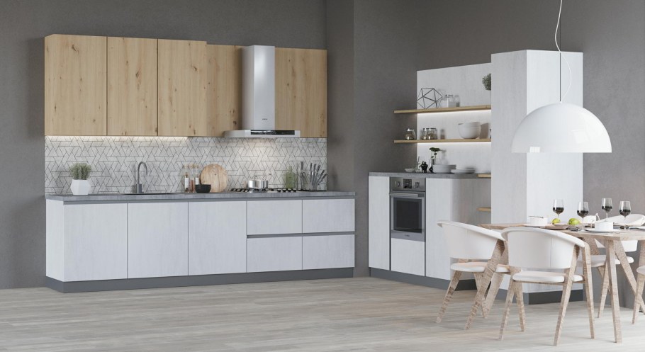 Дуб Гамильтон кухня с белым