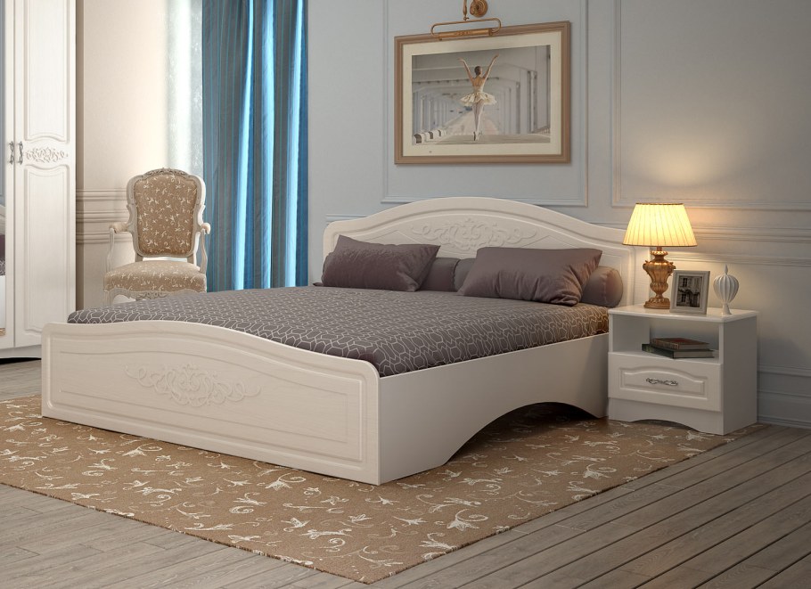 Кровать Виола 2 жемчуг 1400