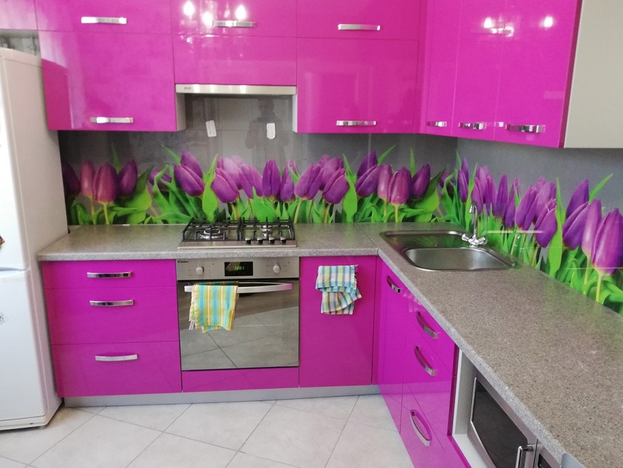 Фартук для кухни крокусы