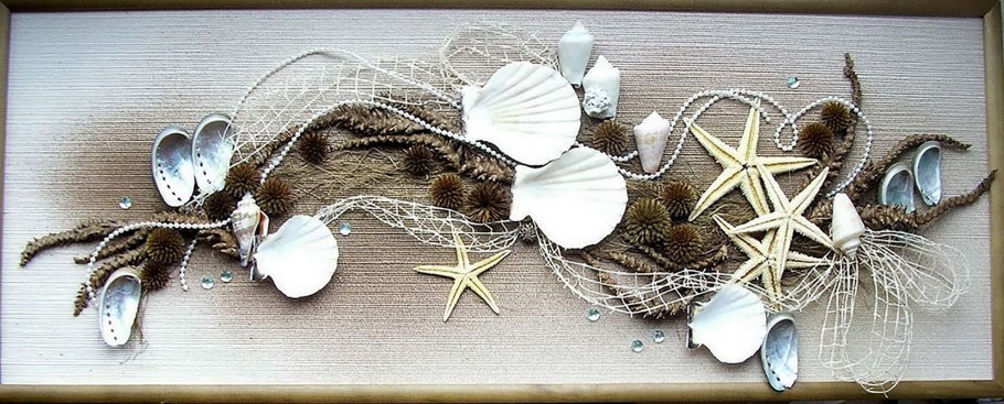 Панно с ракушками и жемчугом