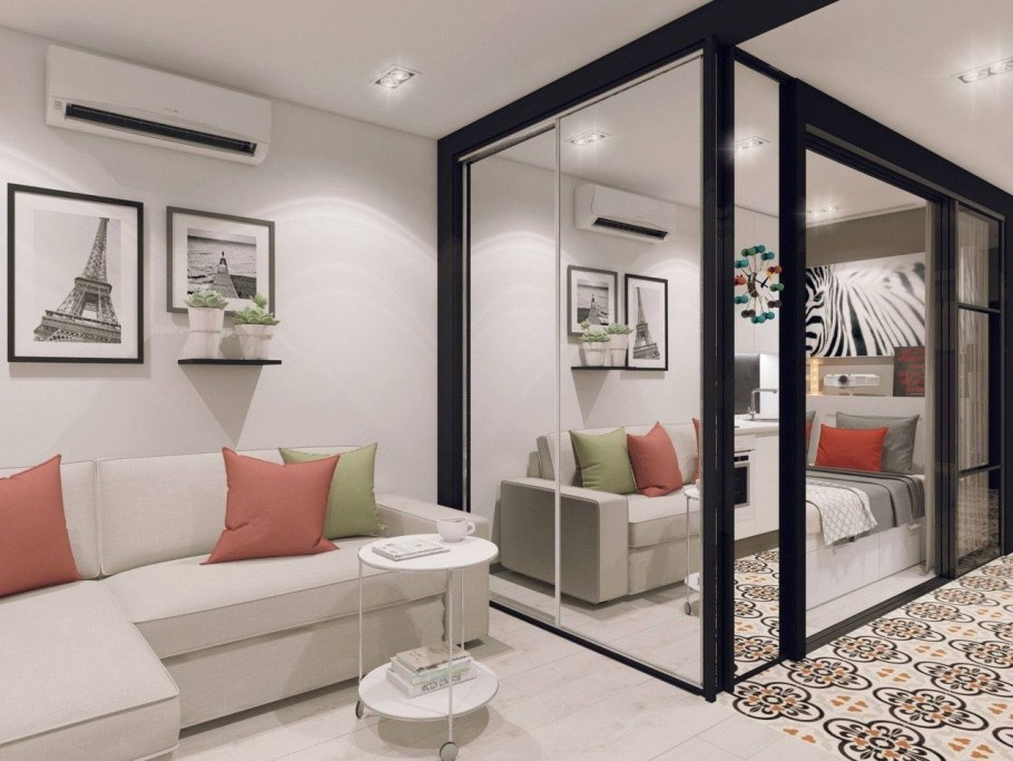 Планировка однушки студии 30 м кв