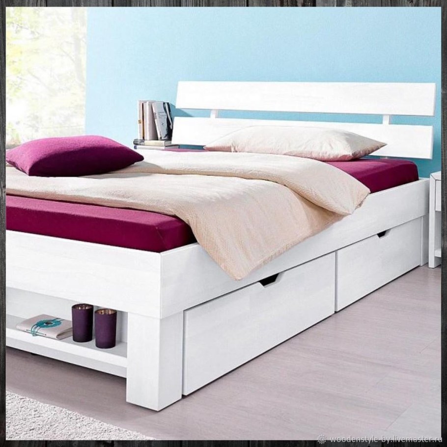 Кровать двуспальная с ящиками