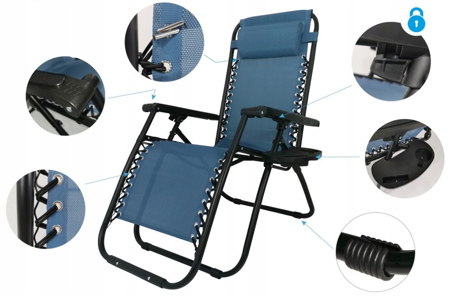 Садово-пляжный шезлонг складной усиленный Gravity 2