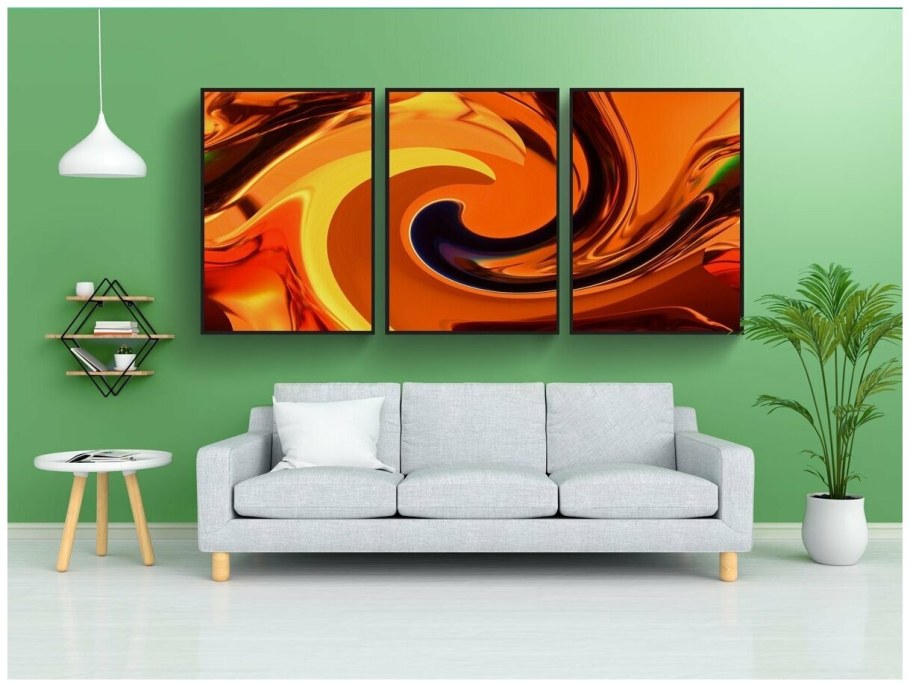 Разноцветный интерьер картины часы фотографии