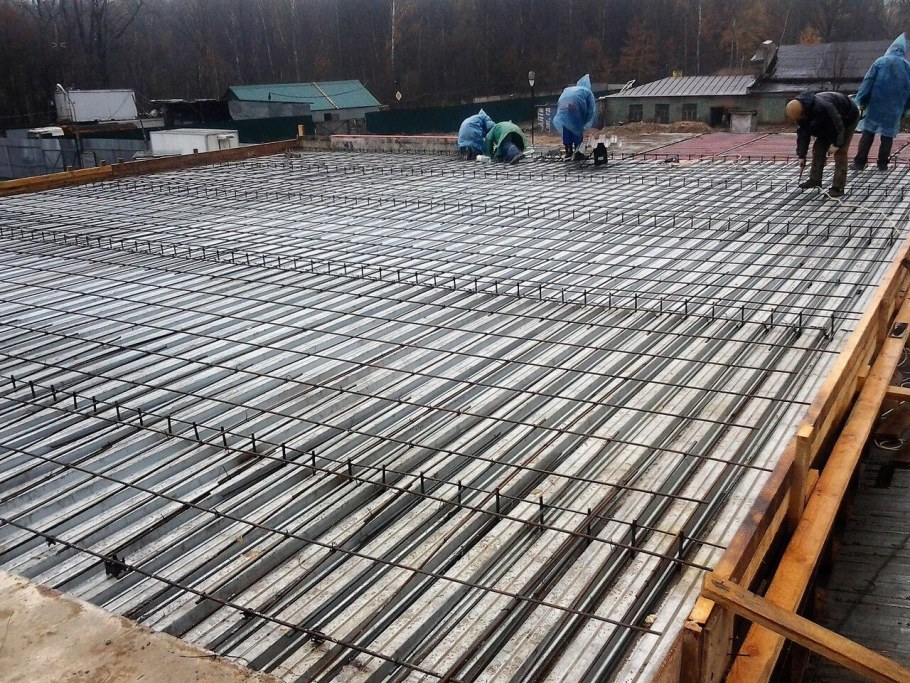 Монолитное перекрытие по профнастилу н75