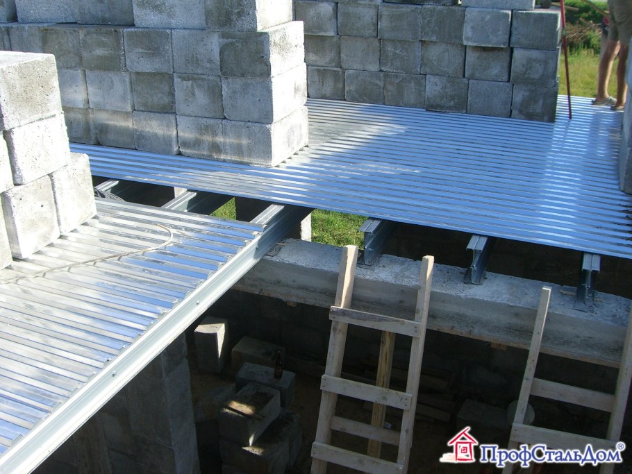 Перекрытие ЛСТК пенобетон