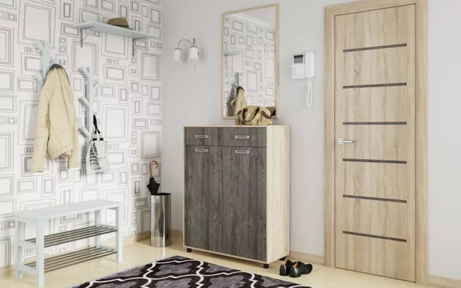 Обувница №4 (сонома/сосна Джексон)