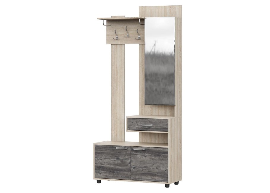 Визит-1 вешалка (с зеркалом)*(сонома/сосна Джексон) св-мебель