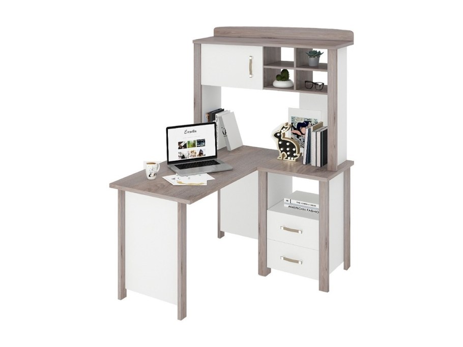 Стол компьютерный Бартоло СТД-115+нд-115 (Нельсон/белый, 1150х640х1680 мм)