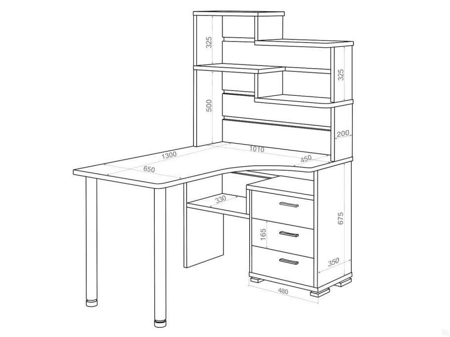 Компьютерный стол Мэрдэс СП-83 Нельсон/белый жемчуг