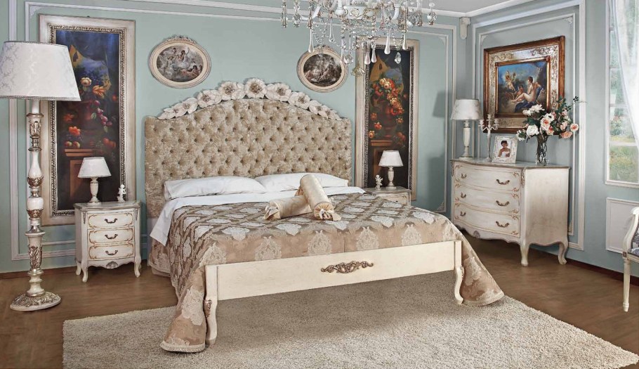 Итальянский спальный гарнитур в интерьерах из блок-хауса