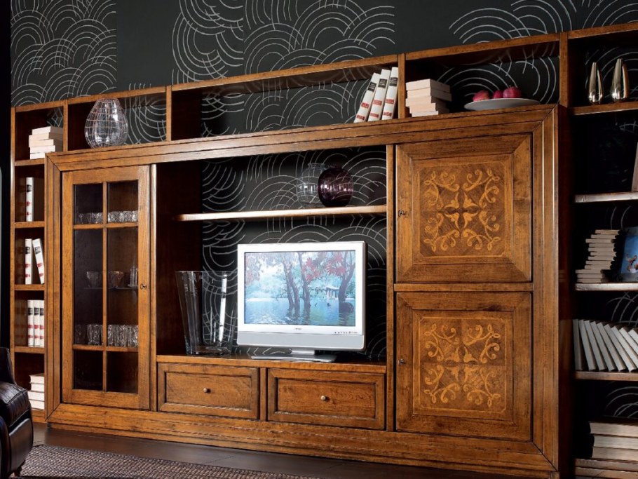 Стенка из шпона в гостиную