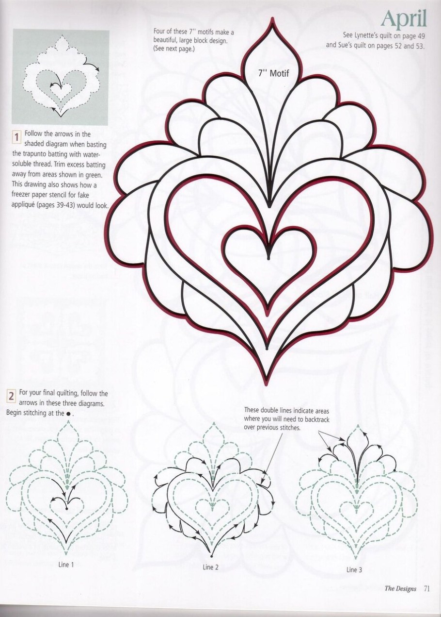 Схемы для Стежки трапунто