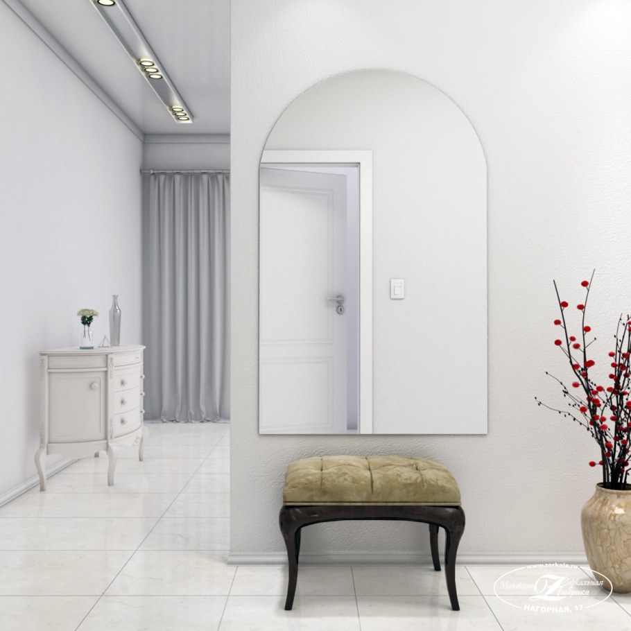 Напольное зеркало арка в интерьере