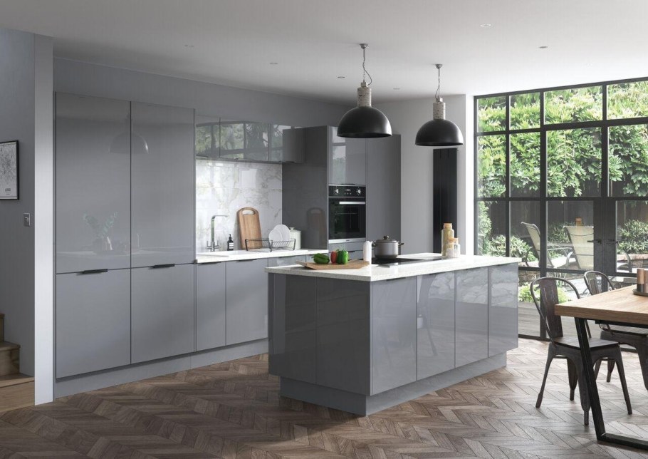 Кухня Алвик серый