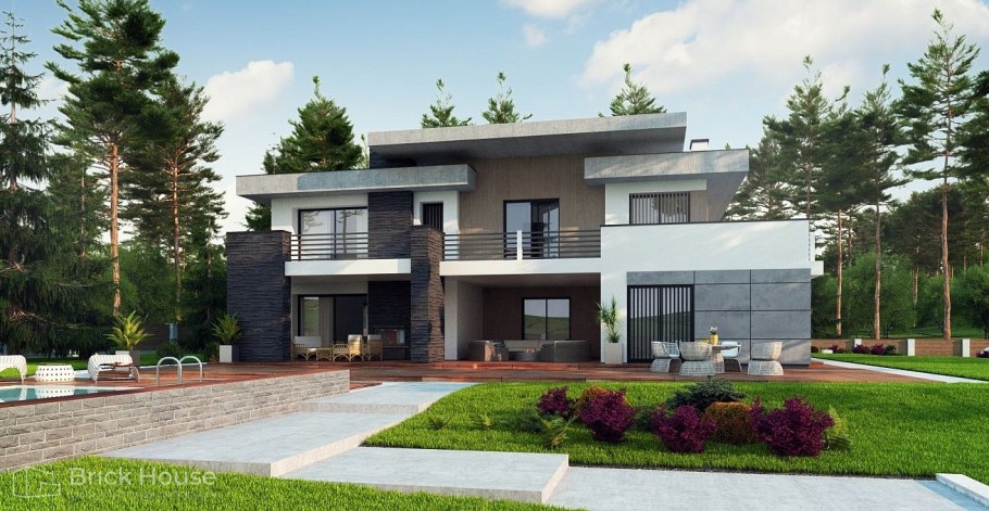 Дом с плоской крышей 150 м2