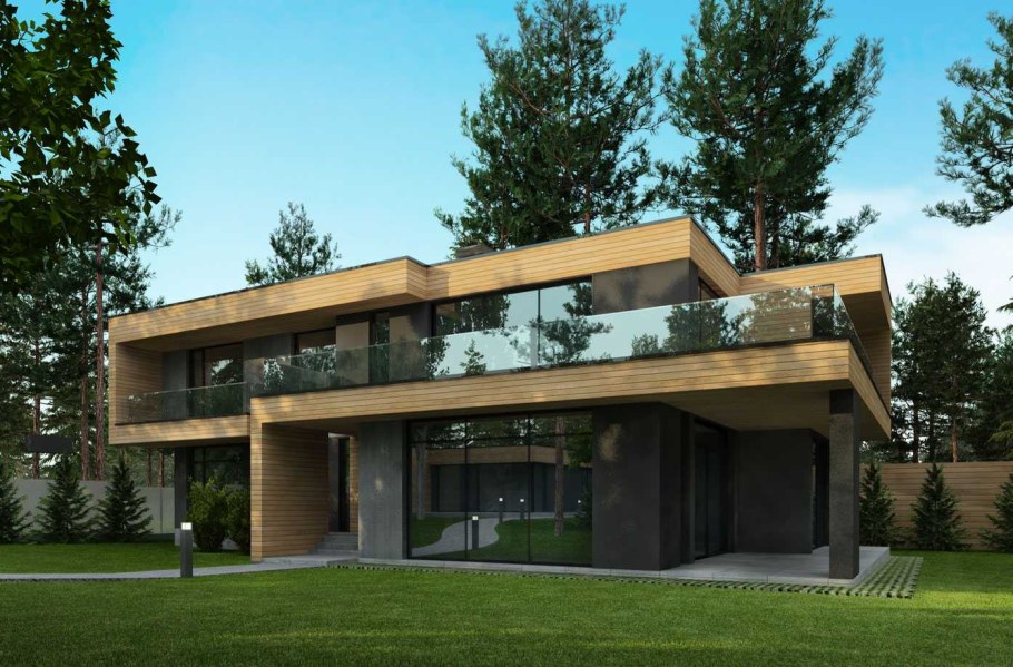 Дом с плоской крышей