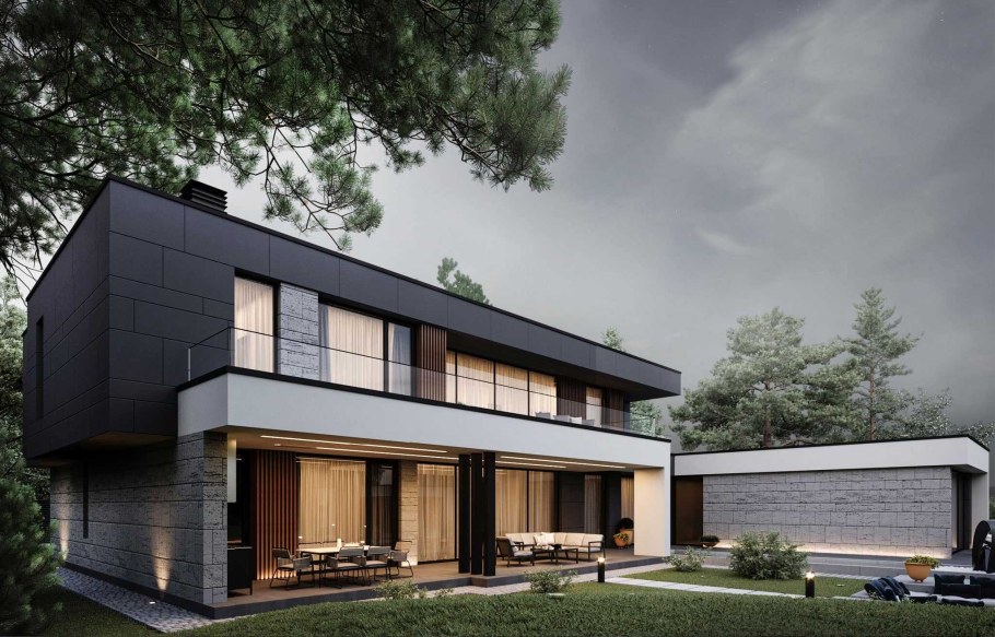 Дом с плоской крышей z500