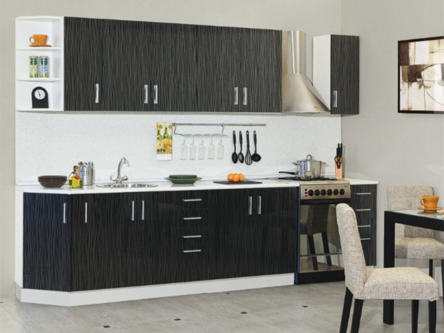 Фасад кухни черный дождь