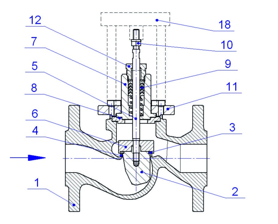 Клапан седельный, 25ч945нж