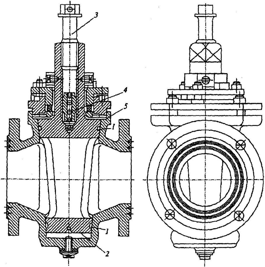 Чугунный кран со смазкой под давлением