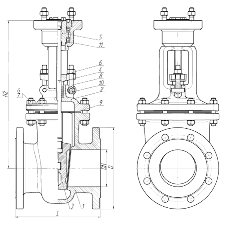 30с941нж с электроприводом чертеж