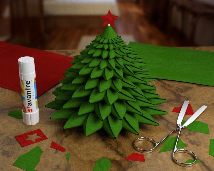 Елка из бумаги