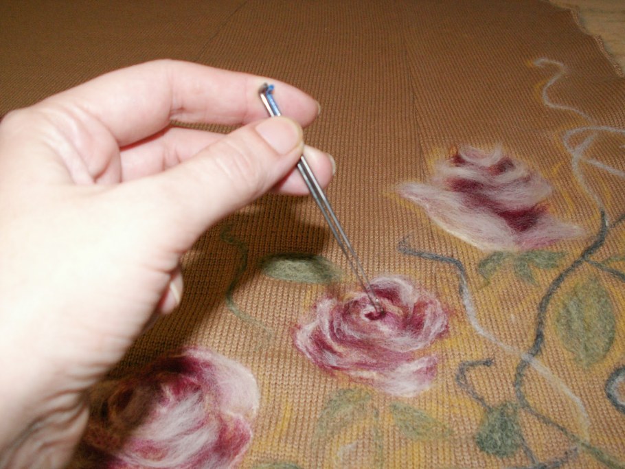 Сухое валяние на трикотаже