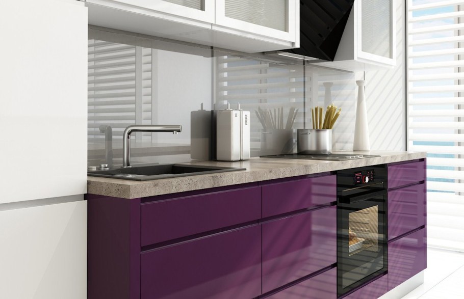 Лакированные фасады для кухни