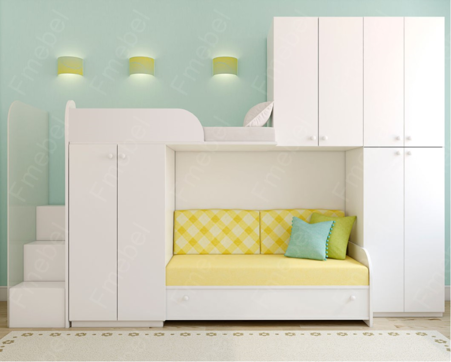 Двухэтажная кровать с диваном