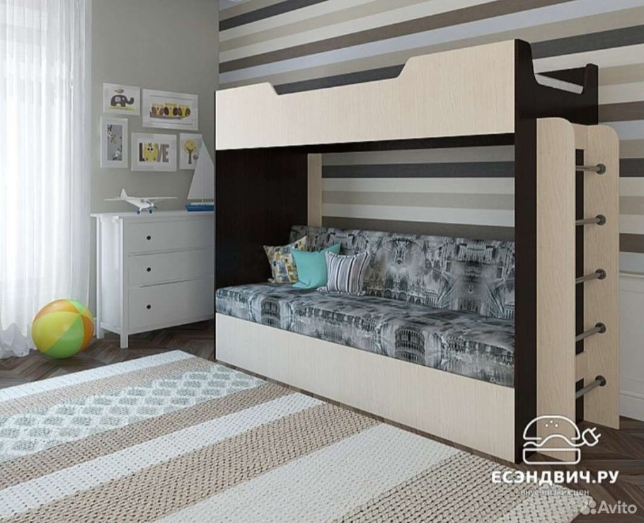 Кровать диван 2-х ярусная кр-11д Биг