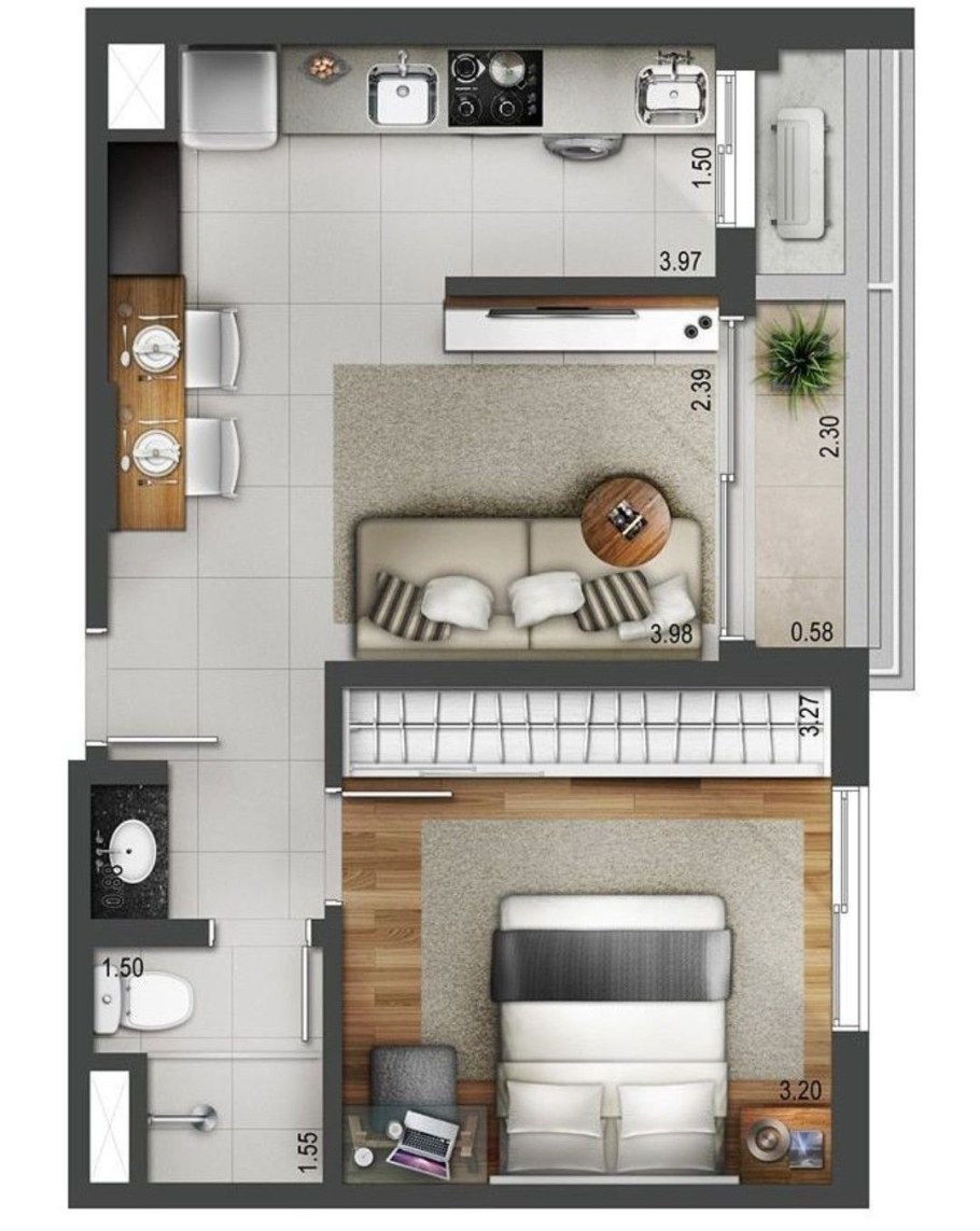 Однокомнатный дом проект