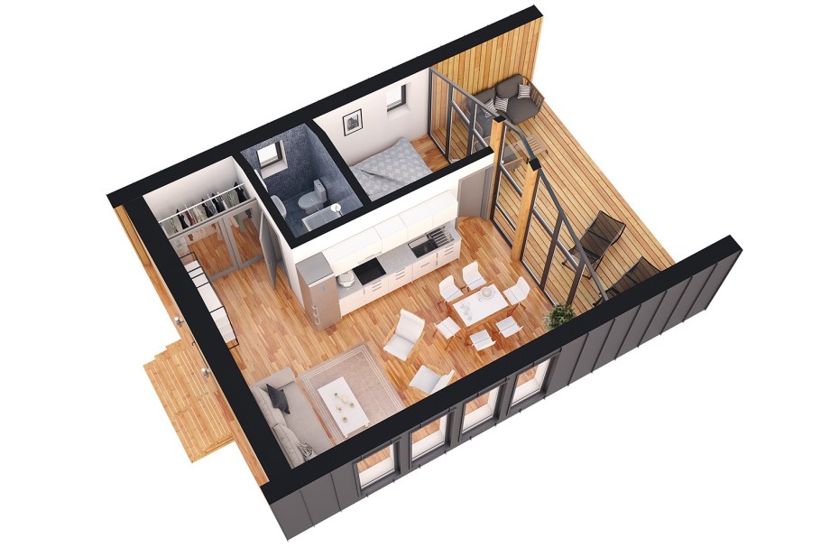 Барнхаус планировка 2 этажа