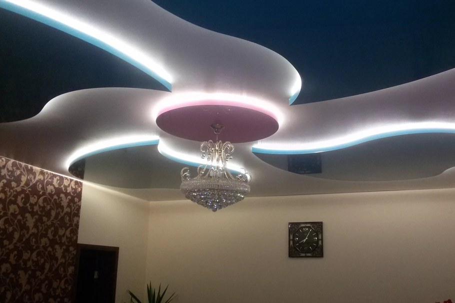 Многоуровневые натяжные потолки
