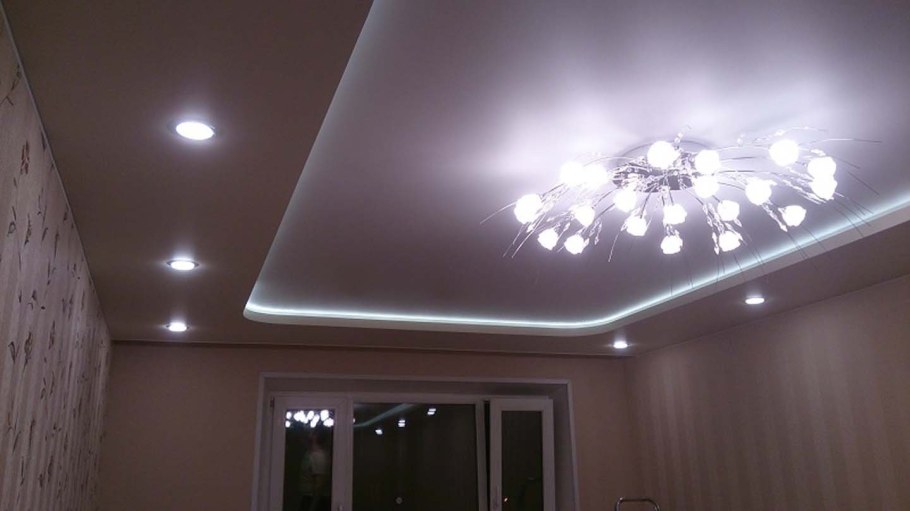 Двухуровневые натяжные потолки