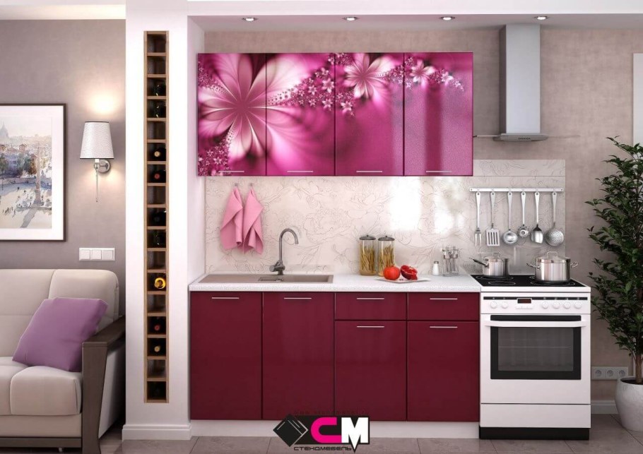 Кухонный гарнитур "Стендмебель" с фотопечатью 1,8