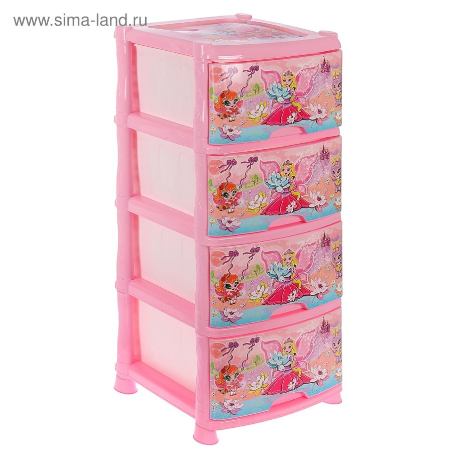 Пластиковый комод розовый
