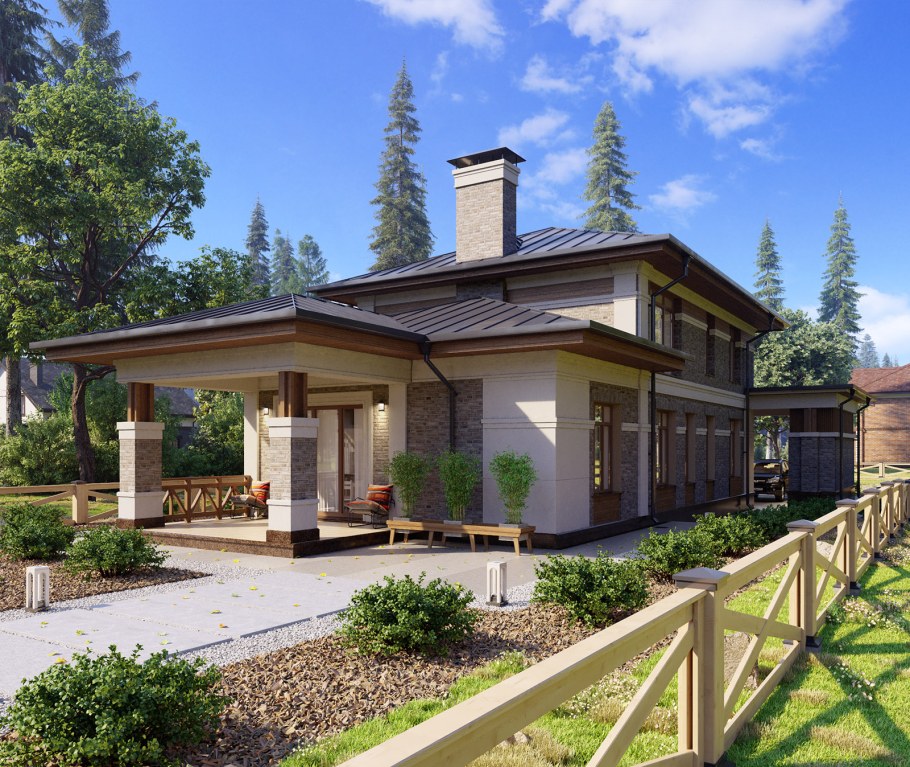 Дом в стиле Райта 200 кв м