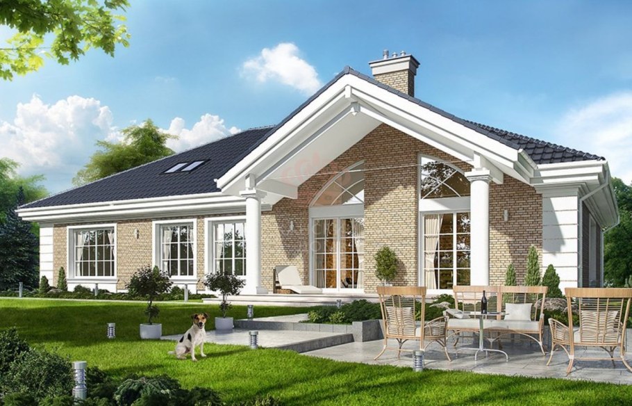 Одноэтажный дом 120кв с террасой