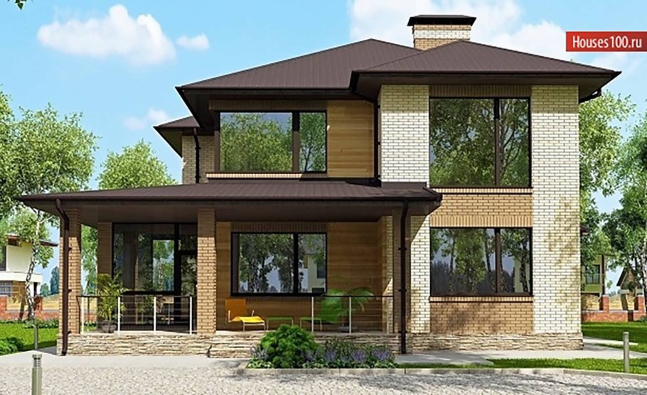 Стиль Райта дом 150 кв.м