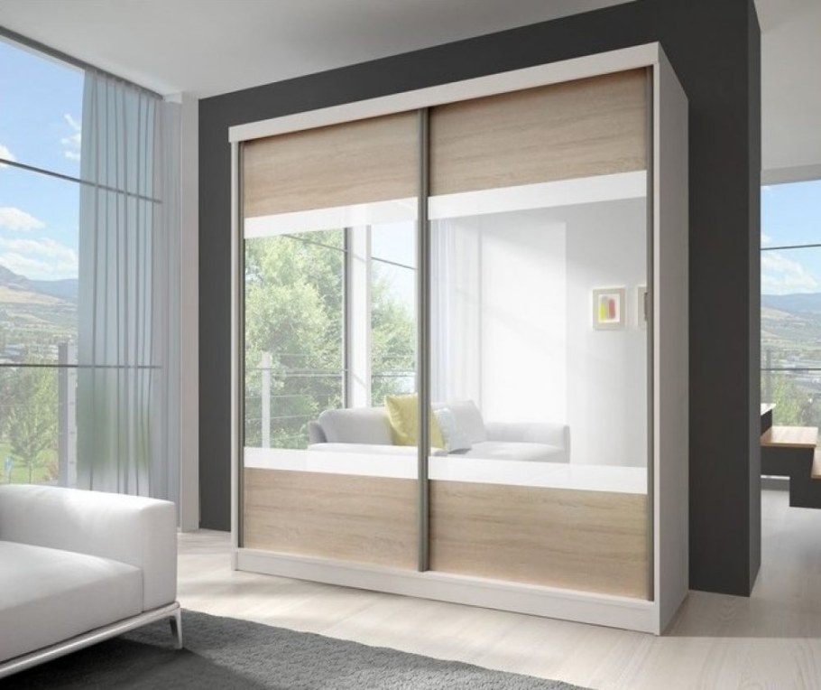 Шкаф купе сонома белый