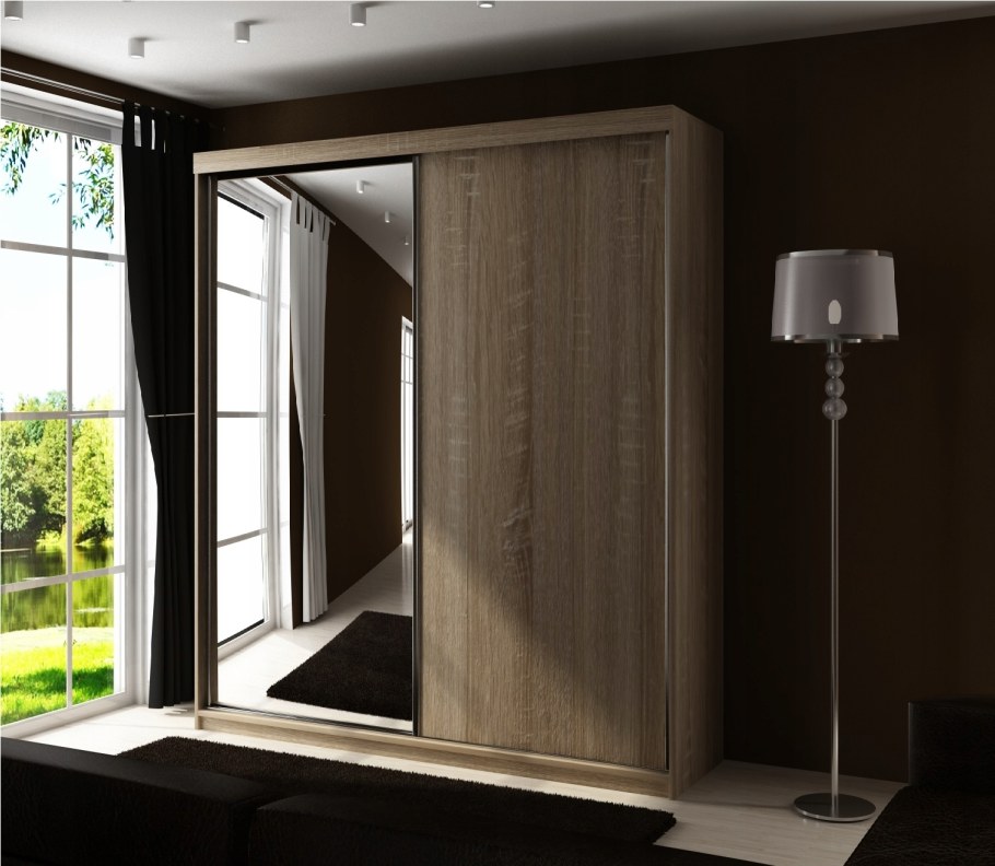 Шкаф-купе Лорд (дуб Вотан/белый глянец)