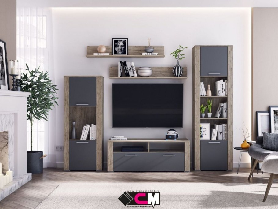 Гостиная Аурелия дуб крафт белый