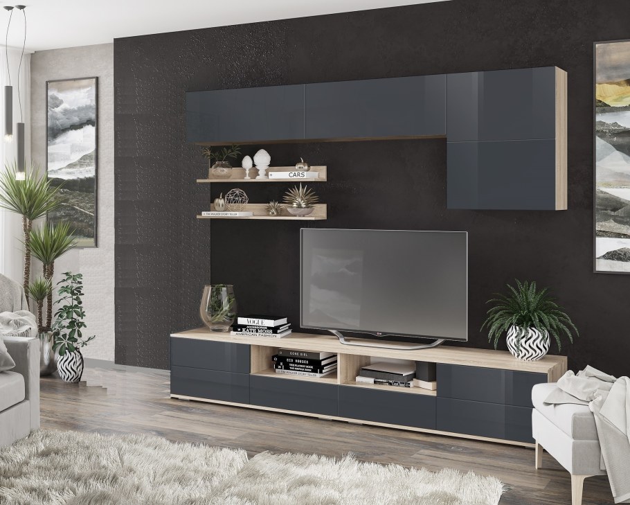 Стенка Тренто белый глянец