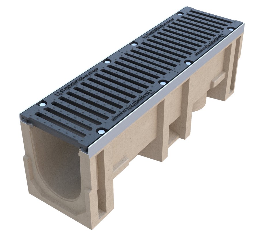 Лоток водоотводный COMPOMAX Drive лв -10.16.10- п -3 полимербетонный