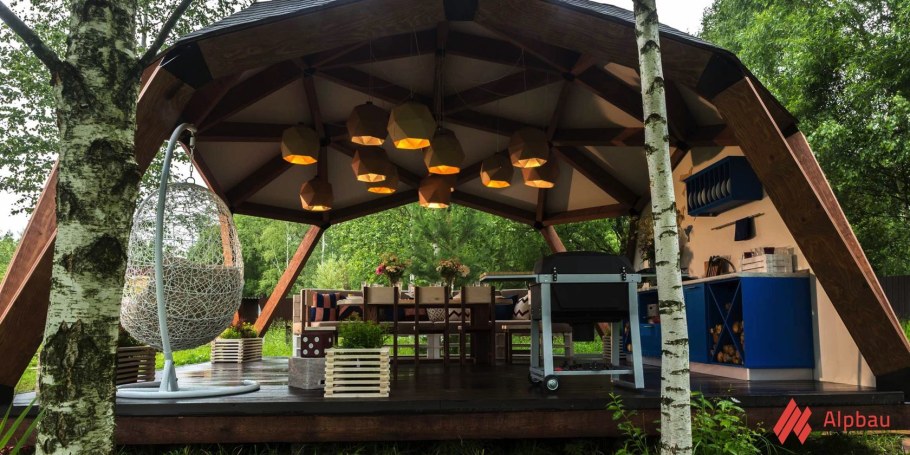 Фазенда беседка с мангалом