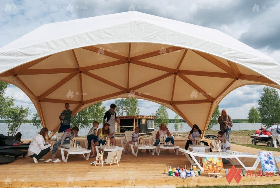 Деревянный шатер Квадросфера