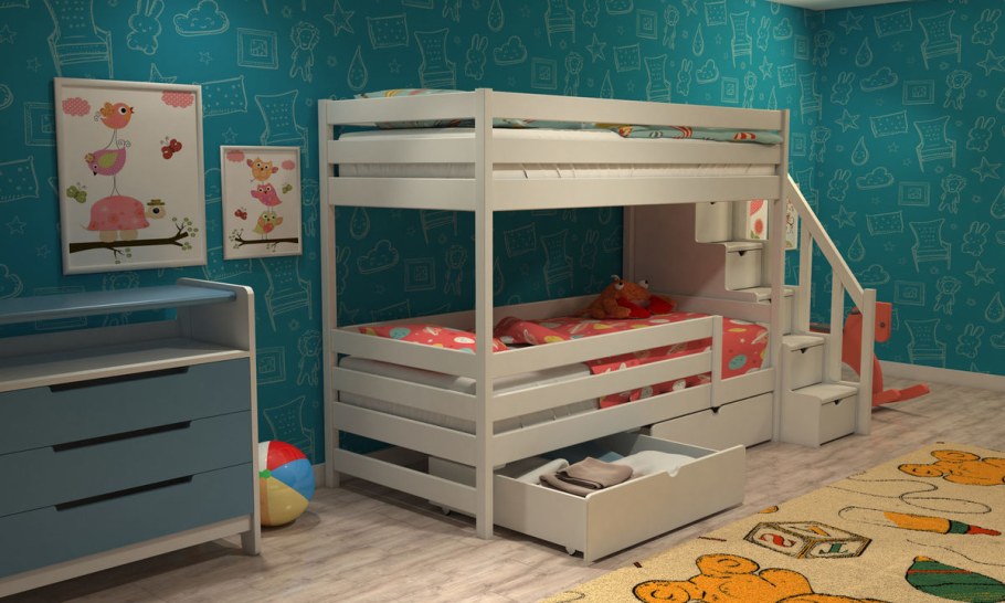 Двухъярусная кровать с бортиками