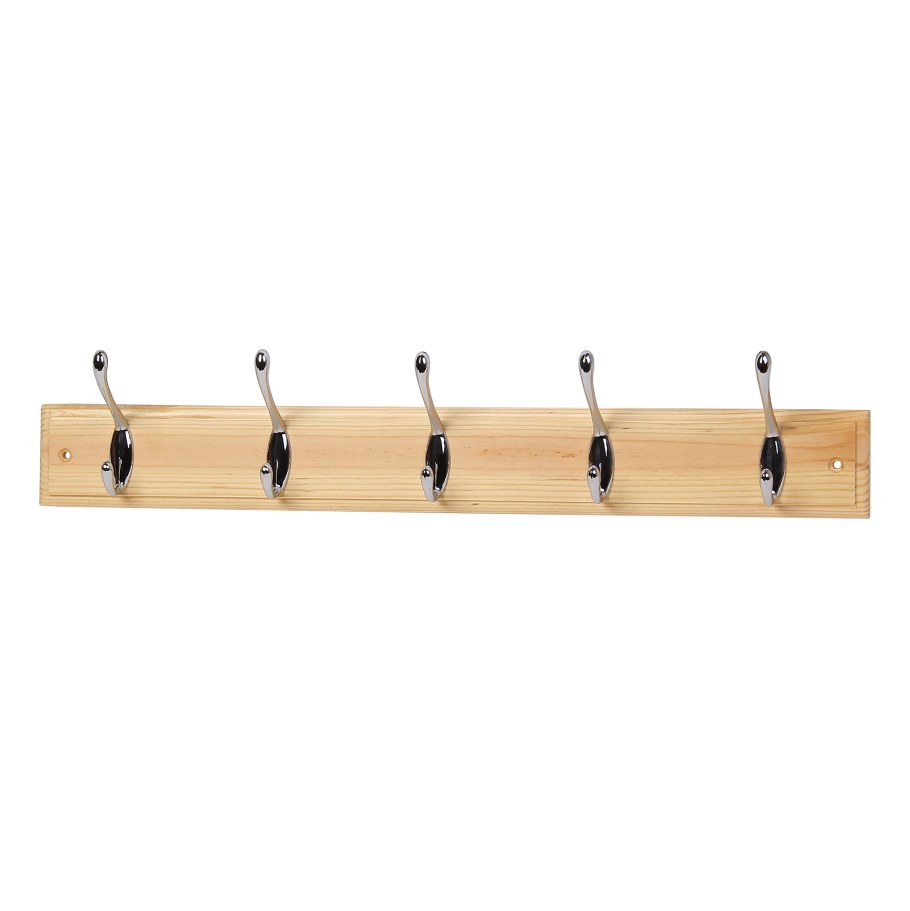 Вешалка на 5 крючков хром - сосна lh5pn01ch